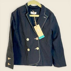New girls black double breasted blazer jacket